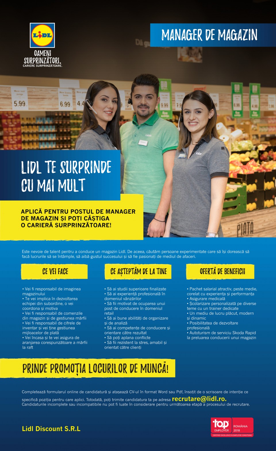 Manager Magazin Huși F M Lidl Discount S R L Apply On Ejobs
