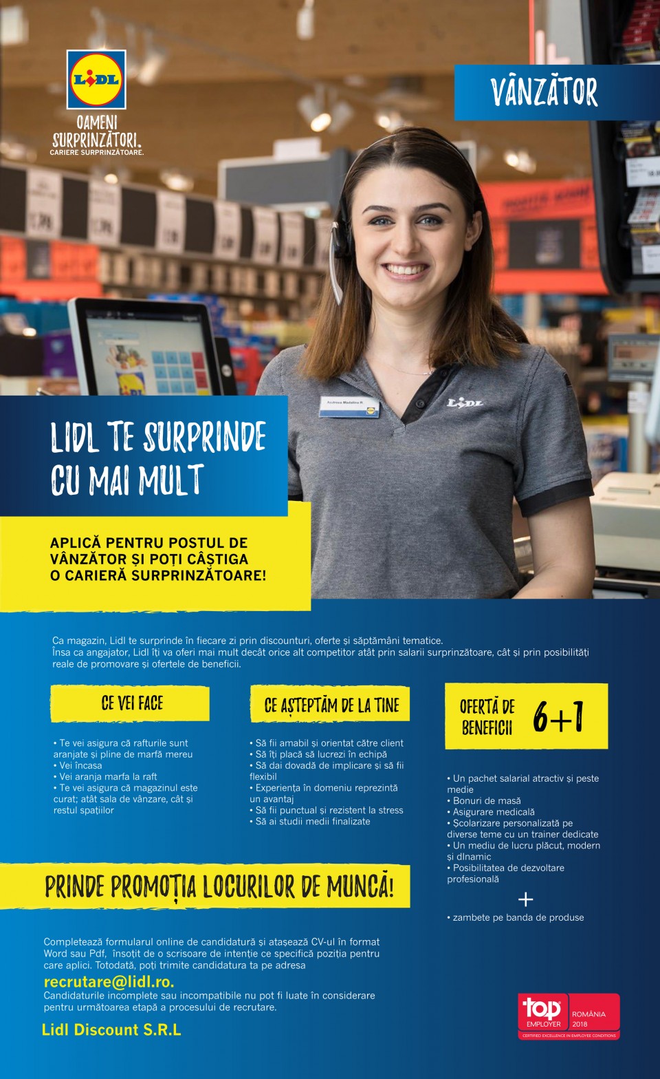 Vanzator Cluj Napoca Calea Baciului F M Lidl Romania Srl Aplica Pe Ejobs