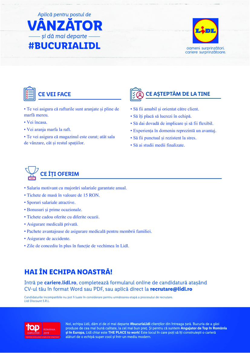 Vanzator Pitesti Str Razboieni Nr 1 F M Lidl Romania Srl