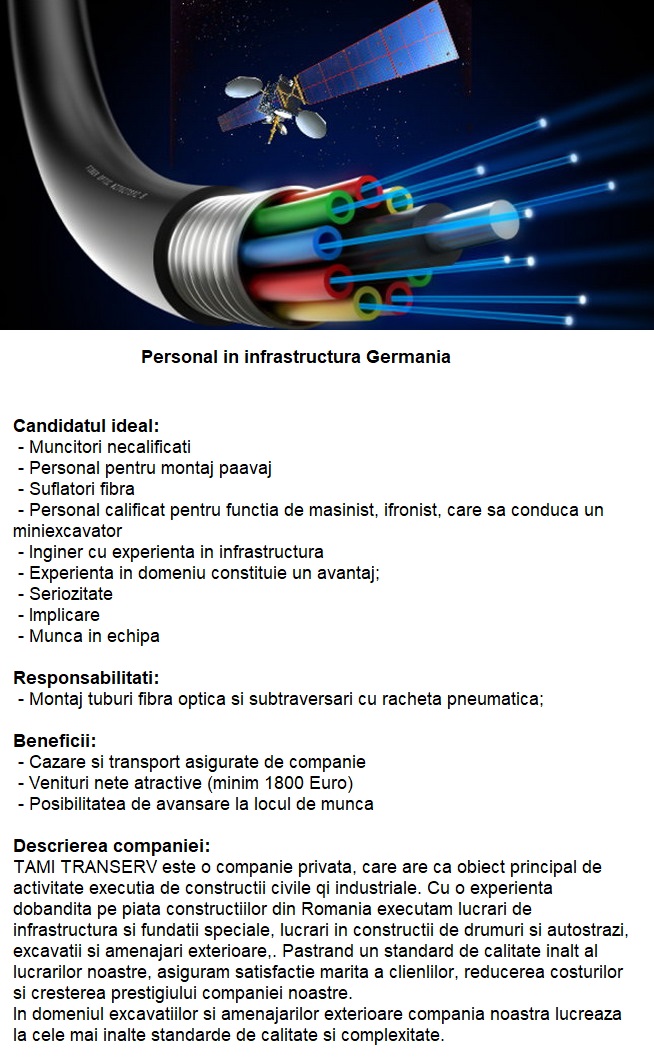 Personal in infrastructura Germania, Tami Transerv S.R.L. Aplica pe