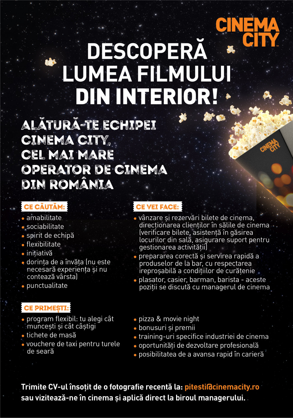 Barman Barista Casier Plasator Cinema City Pitesti Cinema City Romania Aplica Pe Ejobs